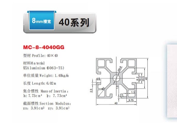 價(jià)格不同的鋁型材，拿40x40鋁型材種類舉例說明